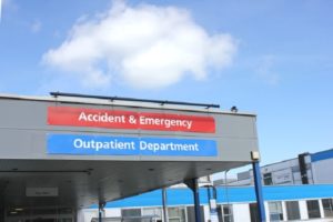 A&E sign at Stoke Mandeville Hospital