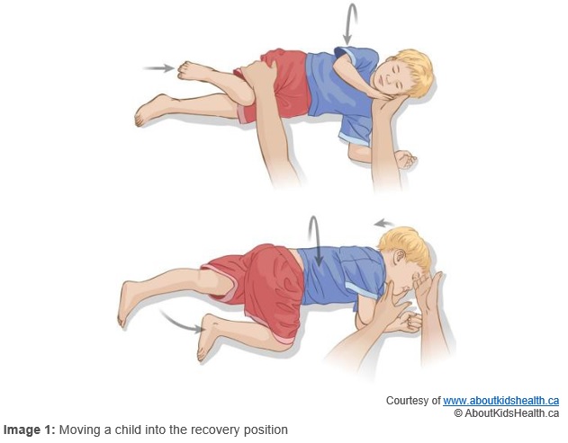 Recovery position image - rcpch following a first seizure information leaflet