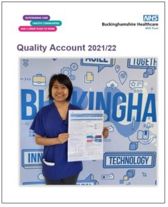 Quality Account 2021-2022 front cover image
