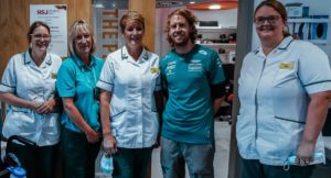 Sebastian Vettel, with members of the NSIC Occupational Therapy team