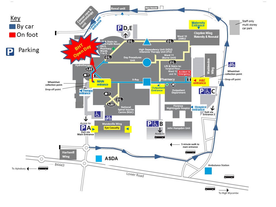 Map of SMH site showing Open Day location