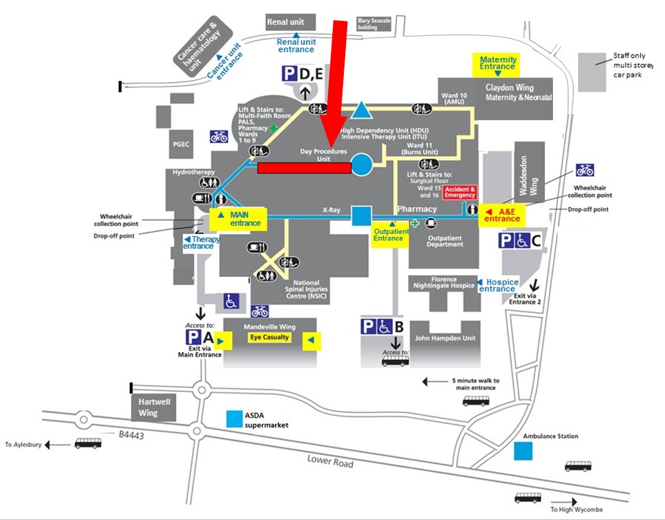 SMH map showing day surgery unit