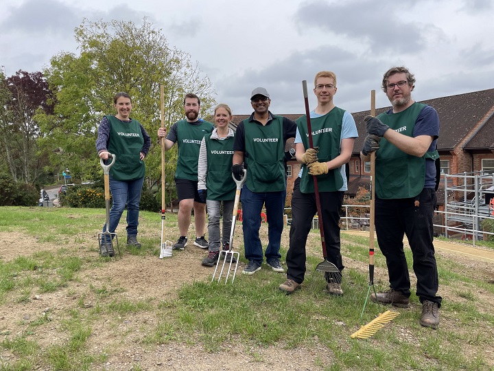 Group of gardening volunteers at Amersham Hospital