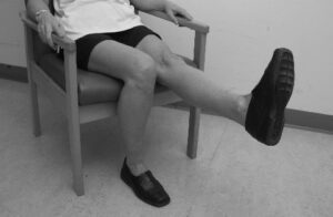 Knee arthroscopy exercises sitting with thigh supported