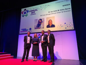 BHT Awards Outstanding Leadership Award: Dr. Jas Johal & Helen Byrne, Care Group Clinical Chair and Director for Integrated Medicine